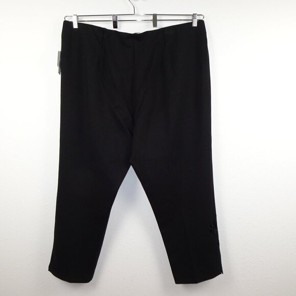 John Mark Ponte Pants Women's Plus Size 3X Black Floral Leg Detail Pull On - Picture 5 of 9